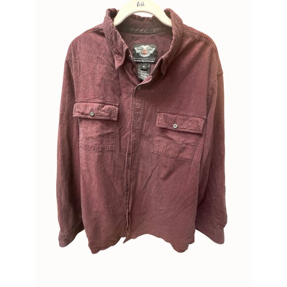 Harley-Davidson Mens XL Maroon Genuine MotorClothes Long Sleeve Shirt - Picture 4 of 10